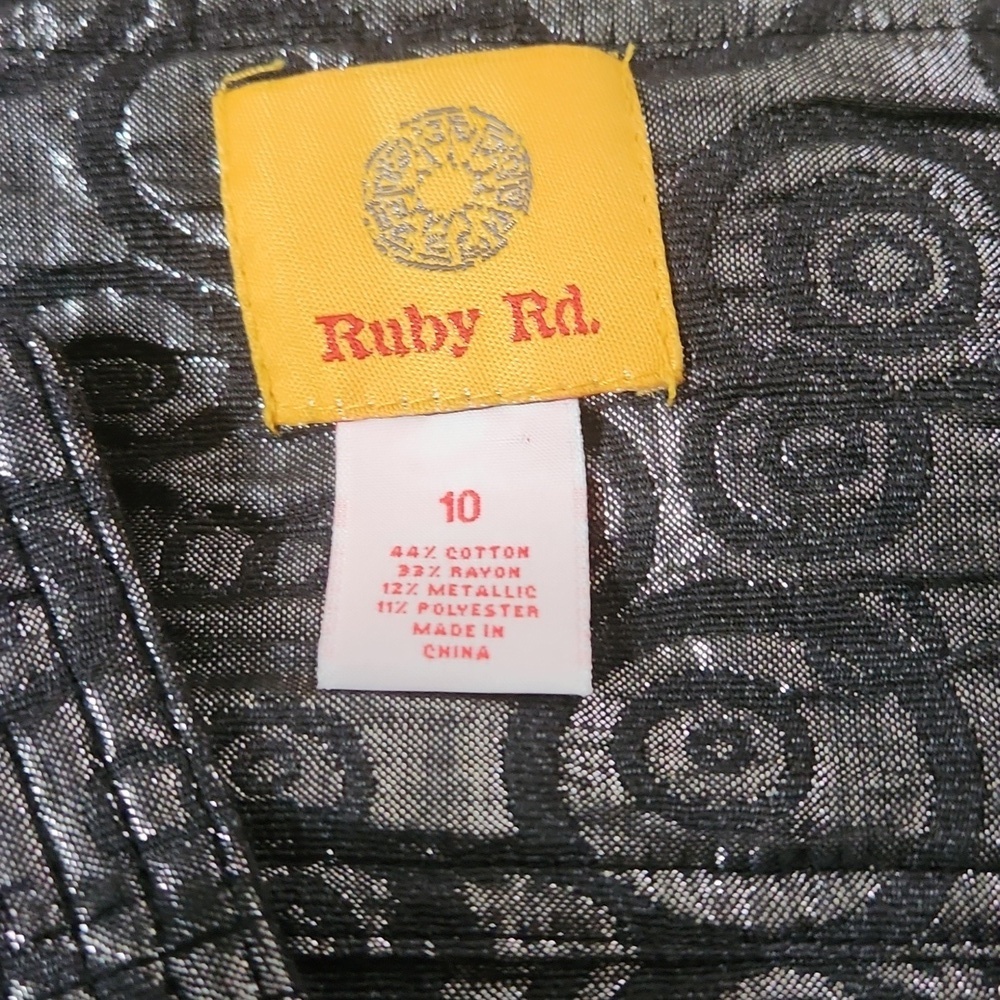 Ruby Rd Metallic Button Front Top - Picture 4 of 4